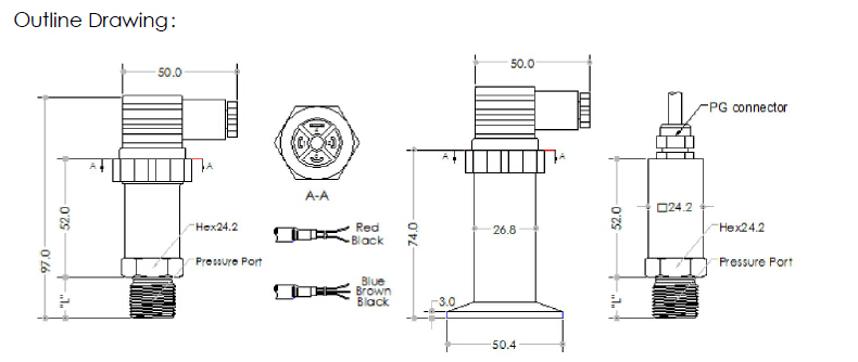 HPT-9 Sanitary Pressure Transmitter with HSM connection for slury liquid application