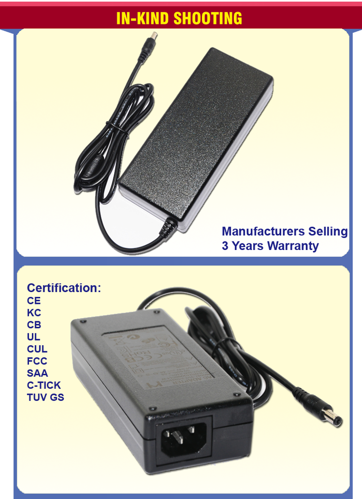 12V 6.67A 80W Universal AC DC Power Adapter With 200000 Hrs Life Span