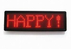 China Rechargeable USB Flashing Electronic LED Name Badge Sign Programmable Scrolling Digital on sale