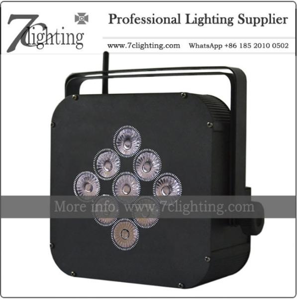 Quality Battery Powered Wireless DMX 9LEDs RGBWA+UV PAR LED Uplighting for Event, Stage, DJ for sale