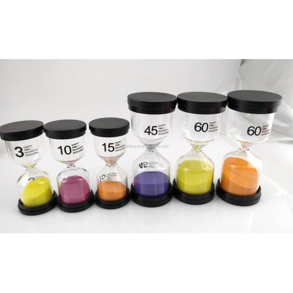 Black Cover Hour Glass Egg Timer 1 Minute - 24 Hours Sand Clock Hourglass