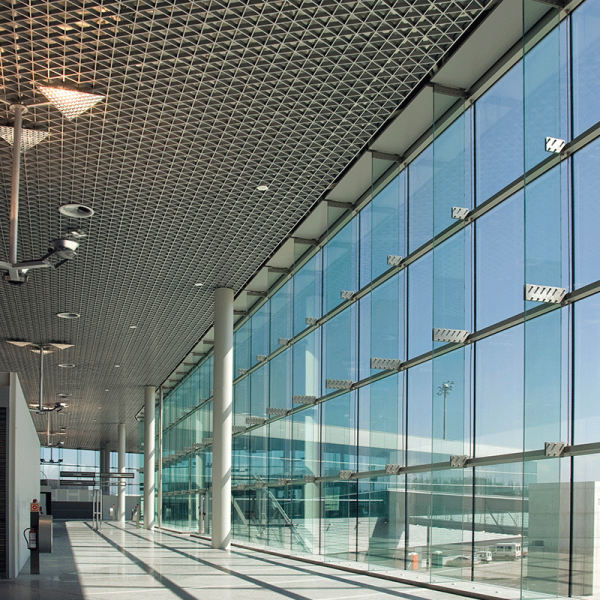 Triangular Open Cell Metal Ceiling Tiles Aluminum Metal Grille Ceiling
