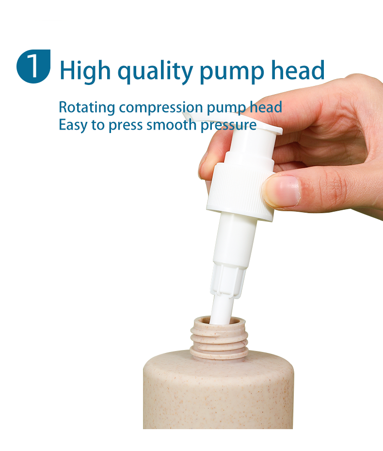Wheat Straw Base Material Flip Top Cap Bottle for Customized Lotion Packaging