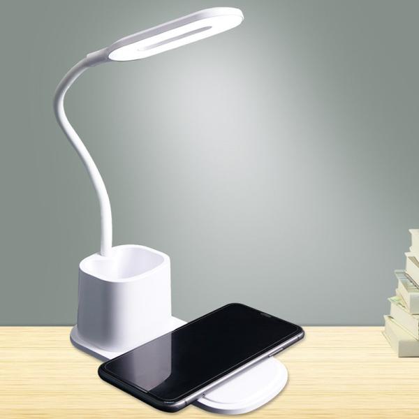 Quality Micro Input ABS 10W Adjustable Lamp Wireless Charger With Pen Holder for sale