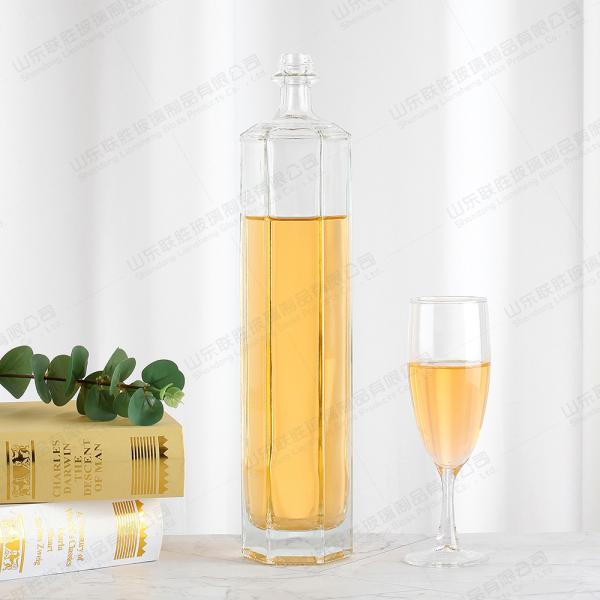 Quality Surface Handling Hot Stamping 500ml Hexagon Glass Bottle for Wine and Handling for sale