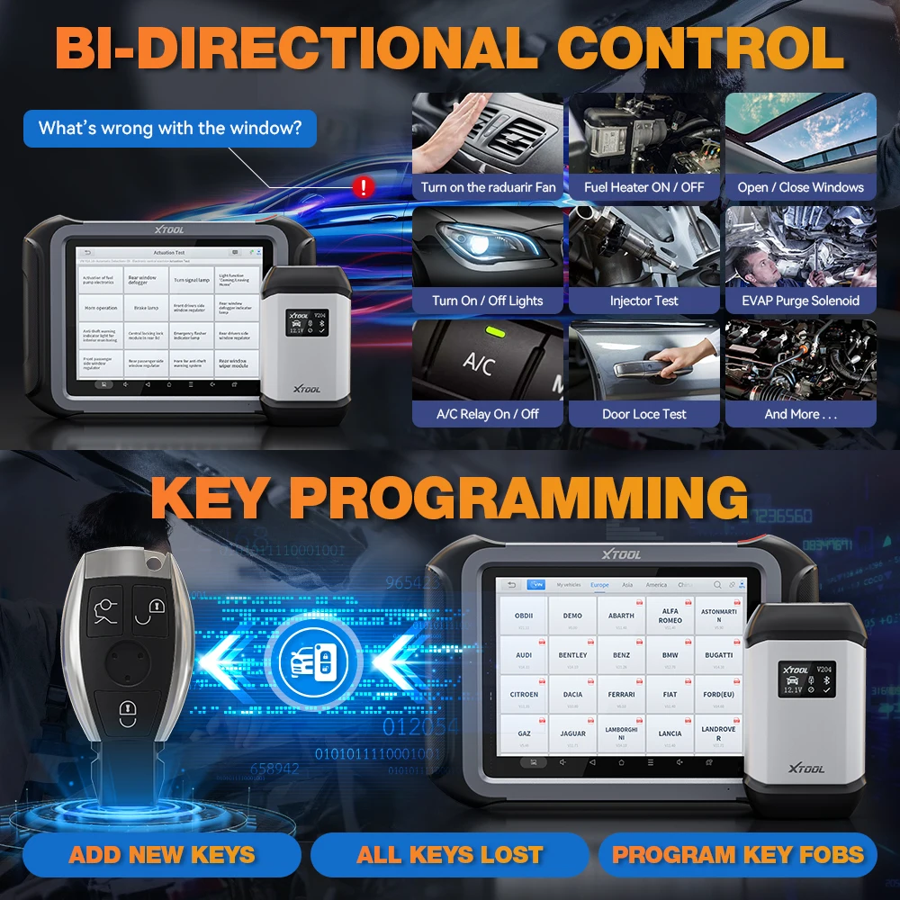 XTOOL D9S Pro Upgraded of D9Pro Car Diagnostic Tools ECU Programming Coding Key Programmer Topology Map Active Test CAN