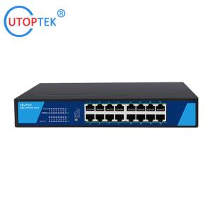 China Unmanaged Ethernet Switch 16*10/100/1000Base-TX RJ45 port (auto MDI/MD1X) Network Switch factory best price wholesale