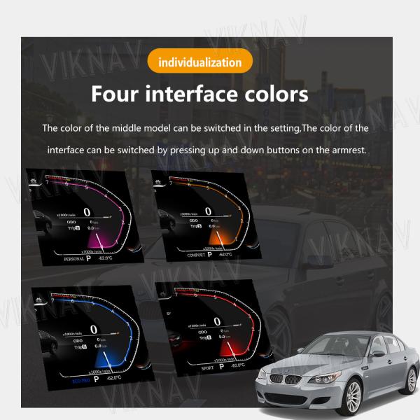 Viknav For BMW 5Series E60 E61 E63 E64 (2004-2009) 12.3 inch Digital Dashboard LCD Speedometer Vehicle Display Panel