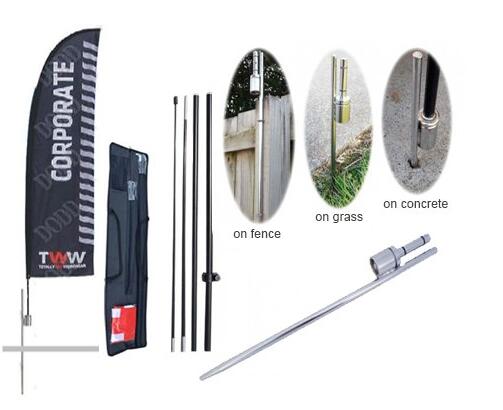 Custom Flutter Flags , Outdoor Feather Banner Flags Fiberglass / Aluminum Pole
