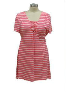 China Women'S Casual Cotton Summer Dresses , Striped Maternity Midi Dress Mini Yard Dye wholesale