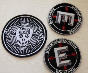 Round Velcro Custom Embroidered Patches , embroidered name patches