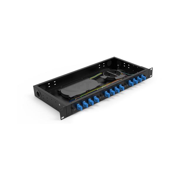 1U Fixed Patch Panel Capacity 12/24/48 Fiber Rack Mount Patch Panel Optonal LC/SC/FC/ST Adapters
