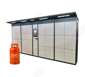 Smart 24 Hours Wifi Vending Locker LPG LNG Gas Exchange Cylinder Click And Collect Credit Card Payment