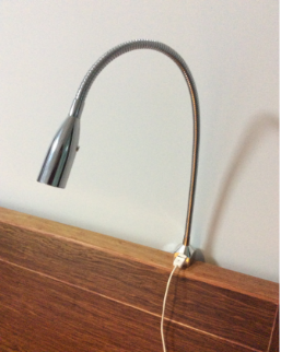 USB Type-C LED Bedside Reading Light with Flexible Goose-neck and 12V Fast Charger