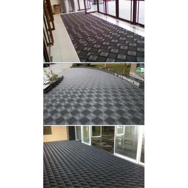 Outdoor Nylon Brush Plastic Interlocking Mats 25MM Thickness
