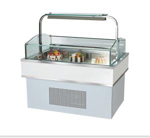 Sandwich Refrigerated Cake Display Case Square Shape Glass Cake Cabinet