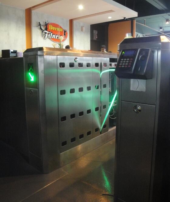 Fingerprint access control system automatic flap barrier gate
