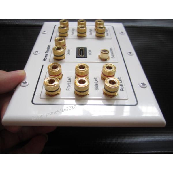 Home Theater Speaker Wall Panel Socket HDMI Subwoofer Speaker Connector White Color