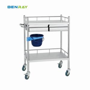 China 2 Layer Hospital Stainless Steel  Medical Instrument Trolley wholesale