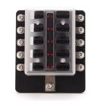 100A Input 30A Output 10P Blade Fuse Holder 10 Way ATO Fuse Block with Stickers