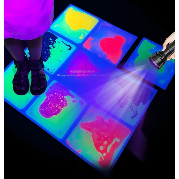200KG Heavy Duty UV Reactive Waterproof IP65 Liquid Sensory Floor Tile for Interactive Play