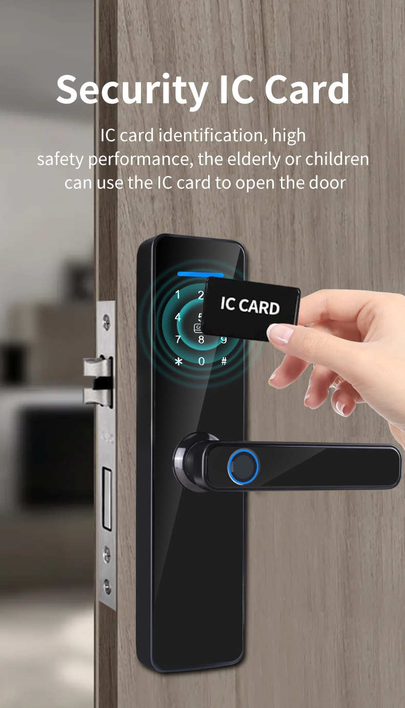 Tempered Glass Tuya Door Lock With Fingerprint S811 Password Smart Lock