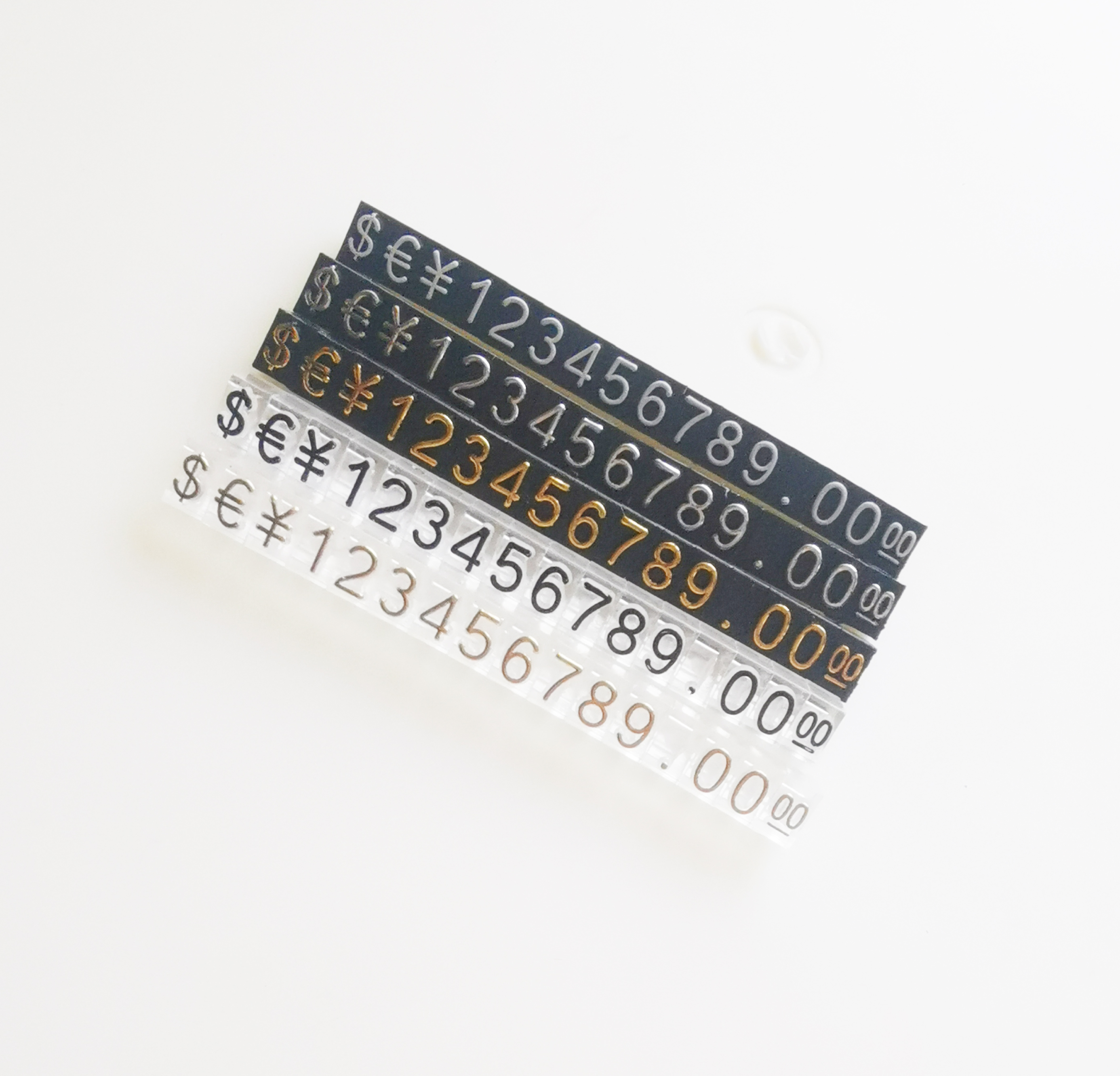 Spot Strip Digital Jewelry Tags Display Number For White Dollar Euro Transparent Black