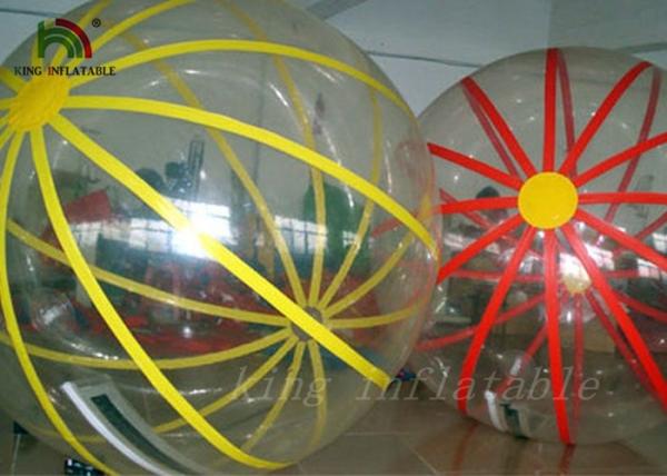 Quality Colorful Strings Durable PVC / PTU Inflatable Walking Water Ball By Hot Air Welding Machine for sale