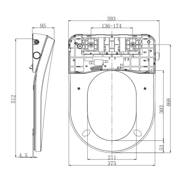 Water Closet Female Intelligent Toilet Seat Cover Stainless Steel Nozzle Material