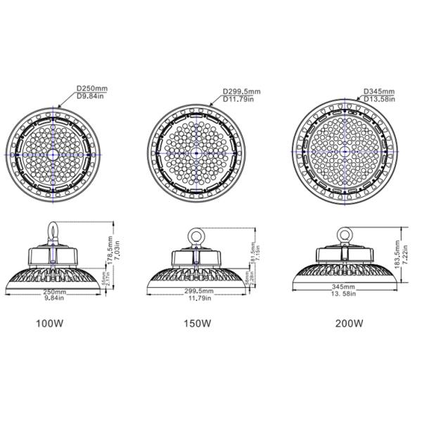 High Brightness 5000K LED Warehouse Lighting With Motion Sensor For Workshop