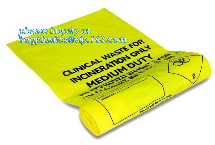LDPE biohazard waste bin bags disposable medical autoclave bags, biohazard specimen bag plastic adhesive flat bag, bagea