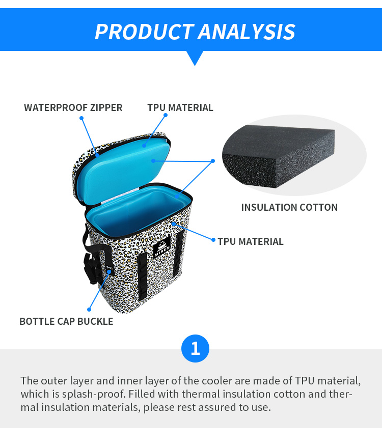 TPU Insulated Soft Cool Bag 20 Litre , Waterproof Cooler Backpack For Picnics