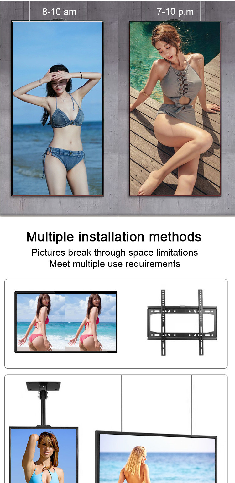 49 55 65 Inch 2500nits Shop Window Display Monitors Commerical Hanging LCD Screen
