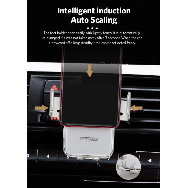 Air Vent Auto-Clamping Infrared Sensor Wireless Car Charger Mount Phone Holder