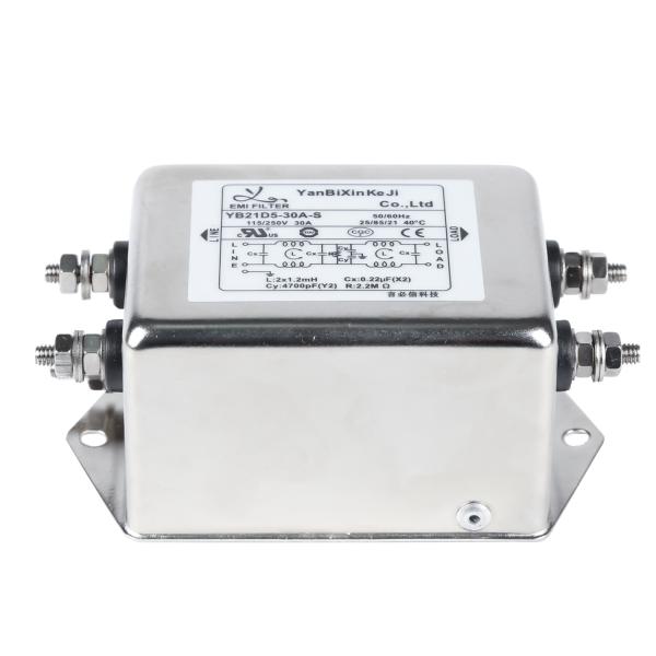 Single Phase Filter M4 Screw Output 30A Power Line Filter Low Pass EMI Filter