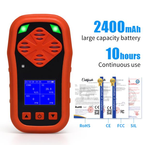 Industrial Handheld Multiple Gas Detector Analyzer , Rechargeable Gas Detector 1Kg