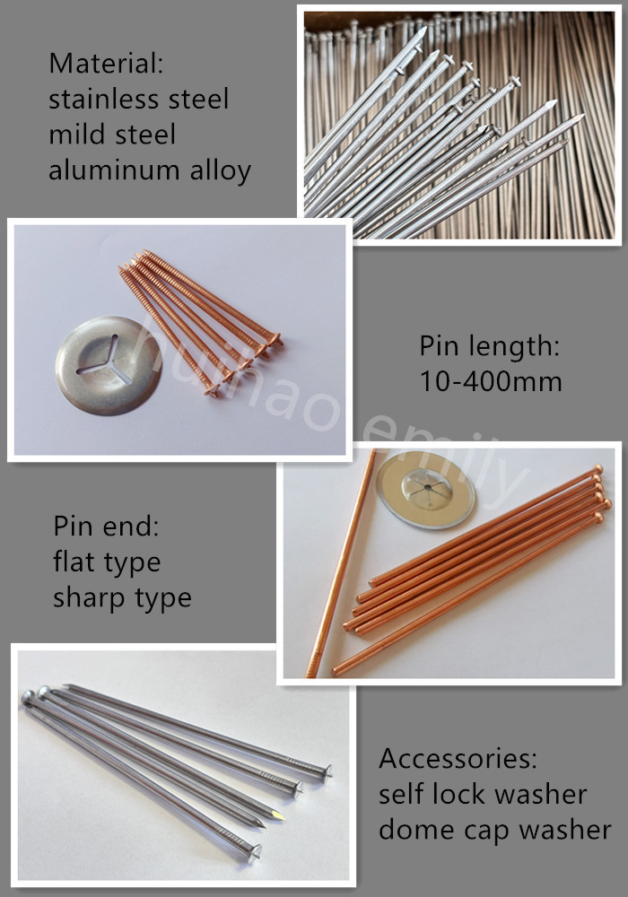 14 GA Insulation Cd Spot Welding Pins, Stud Welding Pins For Shipbuilding