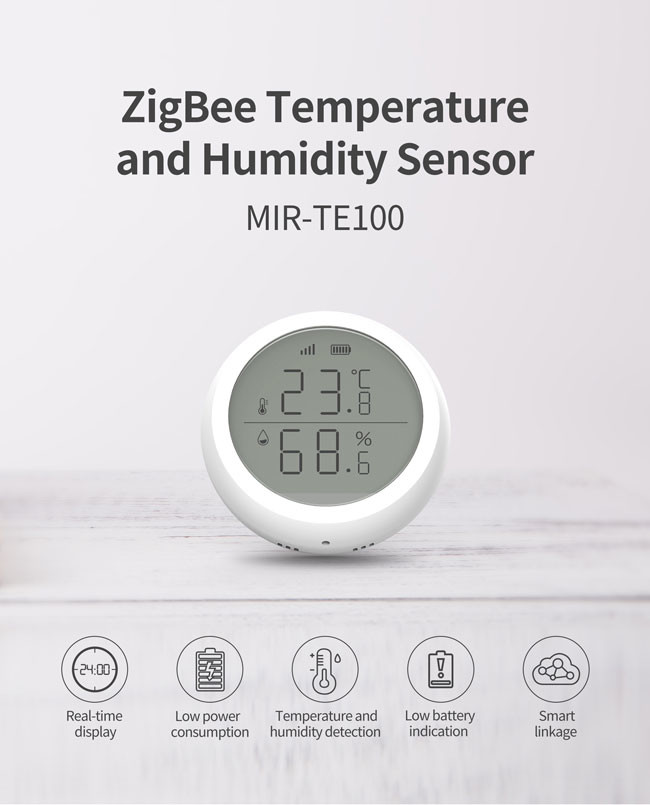 2.4GHz Zigbee Wireless Temperature Sensor AAA*2 Battery Powered
