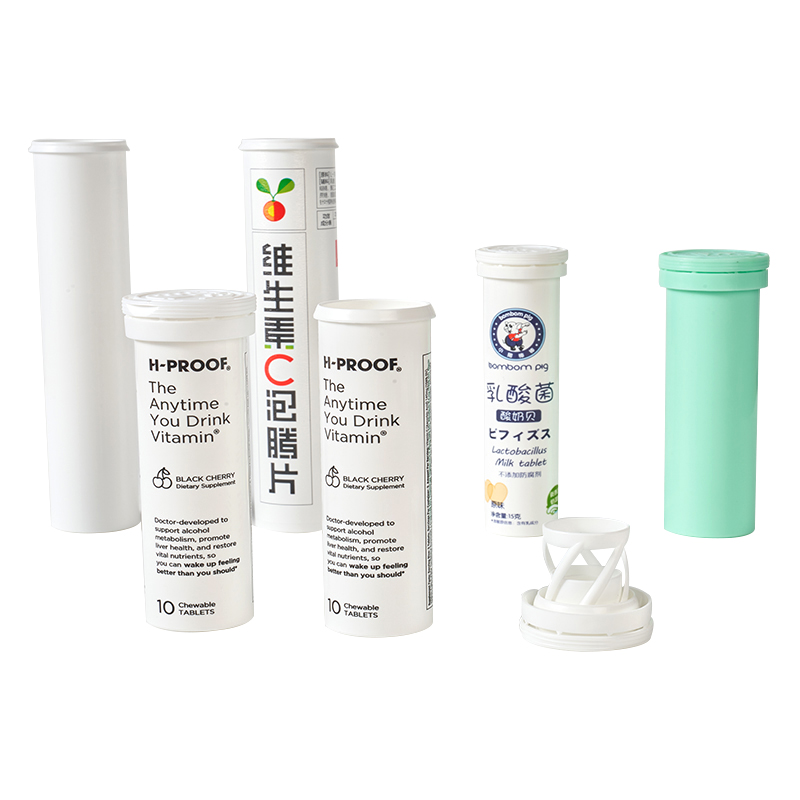 Effervescent Tablet Bottles with Cap Dry Offset Printing and Easy Cleaning