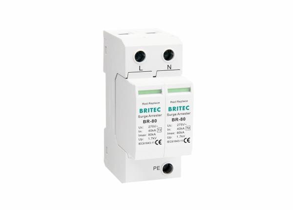 Quality 80ka 2P 275V AC Class II Lightning Protection Surge Protector Arrester for sale