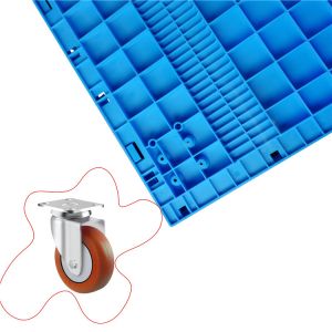 China 750*580mm Larger Plastic Collapsible Logistics Containers With Casters Convenient wholesale