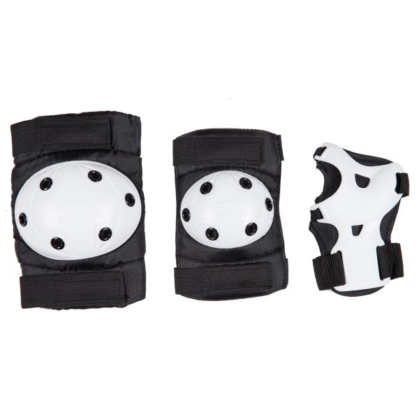 Quality 210D Nylon Fabric PP Cap Kids Roller Skate Pads Black for sale