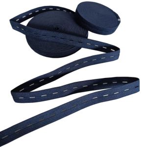 China 4.5cm Polyester Buttonhole Elastic 45mm Waistband Elastic With Buttonholes wholesale