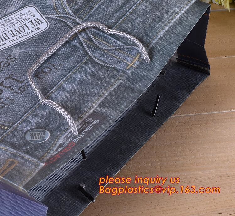 Promotional customized high quality soft loop plastic cloth bag,manufacturer custom soft loop handle polyethylene PE pla