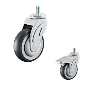 China TPR 5 Inch Threaded Stem Casters , 135kg Loading Hospital Bed Caster Wheel wholesale