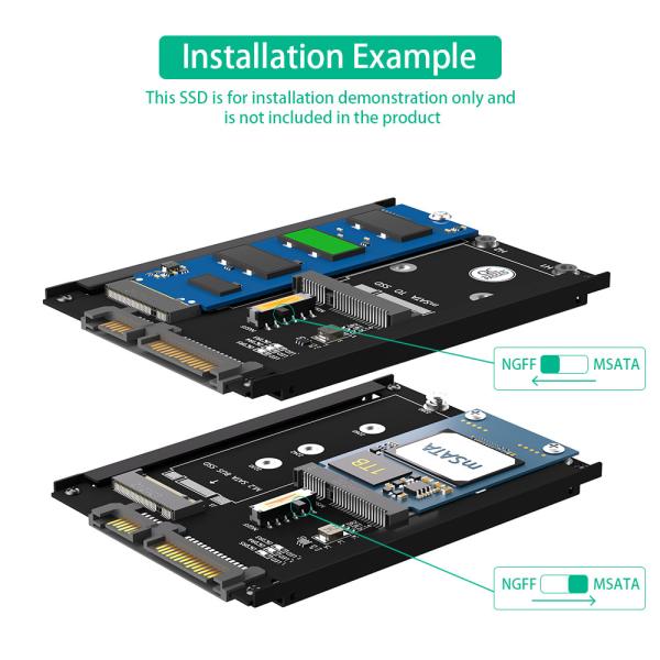 2 In 1 Combine M.2 NGFF Key B & MSATA SSD To SATA3 Adapter Seamless Integration