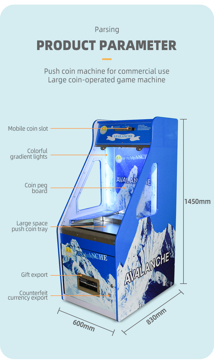 Amusement Center Arcade Coin Quarter Pusher Machine High Revenue Single Player