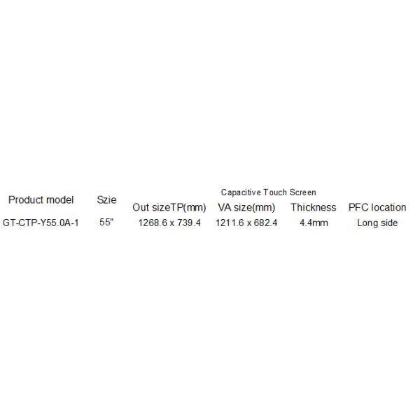 Long - Time 55 Inch Custom Capacitive Touch Panel For 2~5mm Position Accuracy