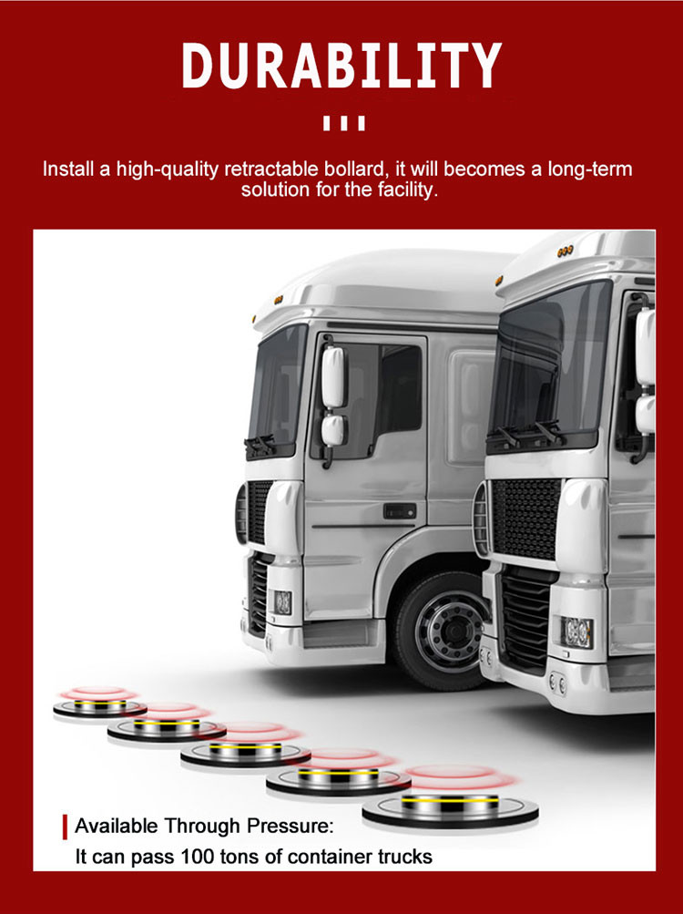 Automatic Electric Bollards Weatherproof Retractable Security Bollard with Remote Control Function