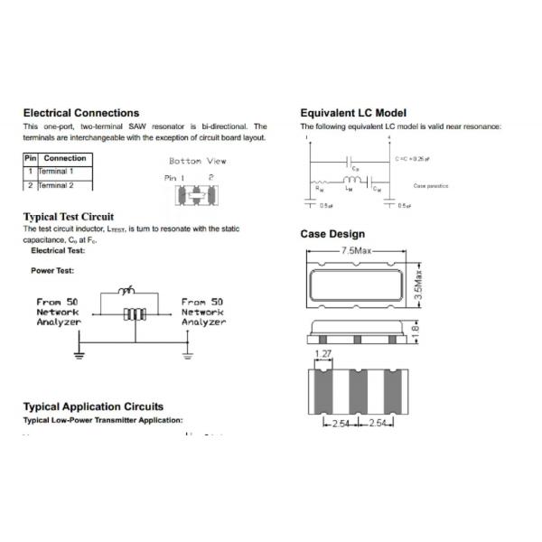 LR433T2 433.92MHZ SMD3 Radio Frequency Resonator